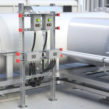 Комплект монтажных профилей на раму для крепления 2 оболочек одного типоразмера с видом защиты Ex d, горячеоцинкованный, длина 800мм