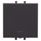 Avanti Выключатель одноклавишный модульный, , Черный матовый, 2 модуля