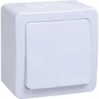 Гермес PLUS Выключатель одноклавишный проходной наружный белый IP54