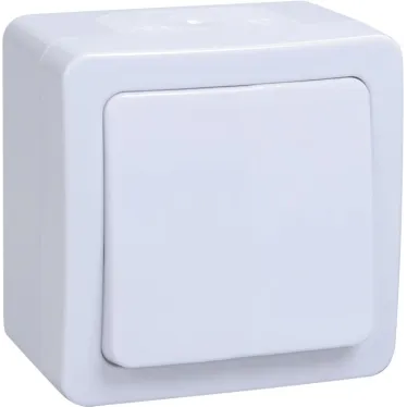 Гермес PLUS Выключатель одноклавишный проходной наружный белый IP54