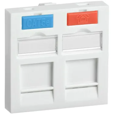 Вставка 45х45мм для 2 модулей Keystone Jack с маркером