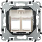 Valena LIFE Адаптер для разьемов Keystone двойной С лицевой панелью Белый