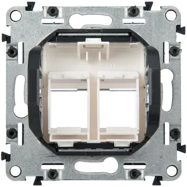 Valena LIFE Адаптер для разьемов Keystone двойной С лицевой панелью Белый