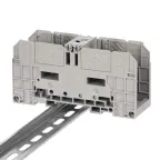 Клемма проходная, болтовой зажим, 2 точки подключения, 120 кв.мм, серая