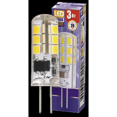 Лампа светодиодная LED 3Вт G4 200Лм теплый 220V/50Hz