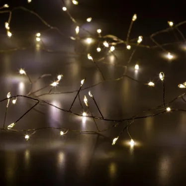 Светодиодная новогодняя гирлянда ЕNIG - 100M нить Мишура 3 м теплый белый 150 microLED 220 V