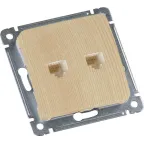 MASTER Розетка компьютерная на два присоединения, скрытой установки, в рамку, сосна