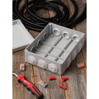 Коробка распаячная КМР-050-043 пылевлагозащитная 12 мембранных вводов уплотнительный шнур (240х190х90) PROxima