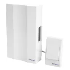 Звонок с кнопкой электромеханический проводной, 230V белый,