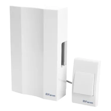 Звонок с кнопкой электромеханический проводной, 230V белый,