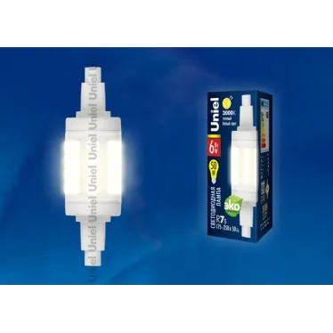 Лампа светодиодная LED 6вт 175-250в R7s 450Лм 3000K прозрачная