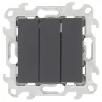 Выключатель трехклавишный, графит