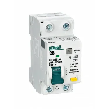 Автоматический выключатель дифференциального тока 1Р+N 6А 30мА тип AC C ДИФ-103 4.5кА