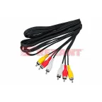 Шнур 3 RCA - 3 RCA, 5 м., черный