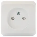 ЭТЮД Розетка наружная без заземления со шторками белая
