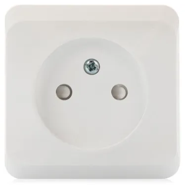 ЭТЮД Розетка наружная без заземления со шторками белая