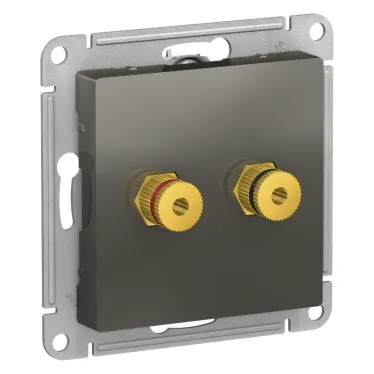 Аудиорозетка ATLASDESIGN двухместная сталь