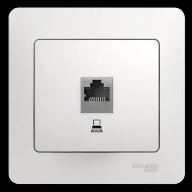 GLOSSA Розетка компьютерная RJ45 категория 5е в рамку белая