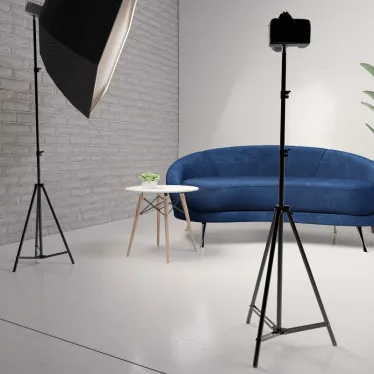 Тренога напольная для установки кольцевого светильника черный Ring