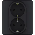 Розетка двойная с заземлением x 2К+З немецкий стандарт 16А 250В~ INSPIRIA антрацит