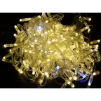 LIGHTING Гирлянда нить 10м 100 светодиодов теплый белый свет IP44 прозрачный шнур 3м 230В мерцание транзит IEK