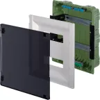 Щит распределительный встраиваемый ЩРв Practibox3 2х12м земля+нейтраль прозрачная дверь