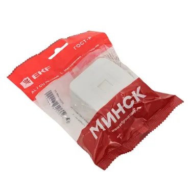 Розетка Минск Phone 1-местная ОП белая