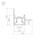 Профиль FOLED-WALL-2000 (ARL, Алюминий)