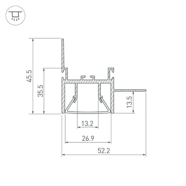 Профиль FOLED-WALL-2000 (ARL, Алюминий)