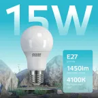 Лампа светодиодная LED 15 Вт 1450 лм 4100К А60 груша нейтральный E27 AC 220В Elementary Gauss