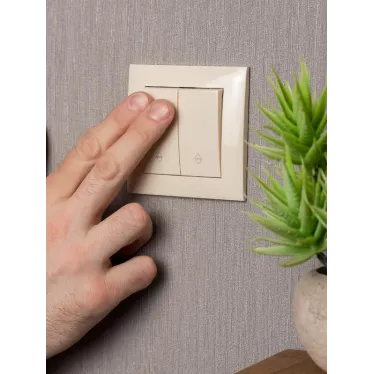 Валенсия выключатель 2-кл. 10А кремовый проходной