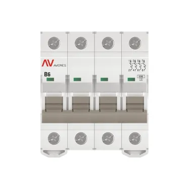 Выключатель автоматический AV-6 4P 6A (B) 6kA AVERES