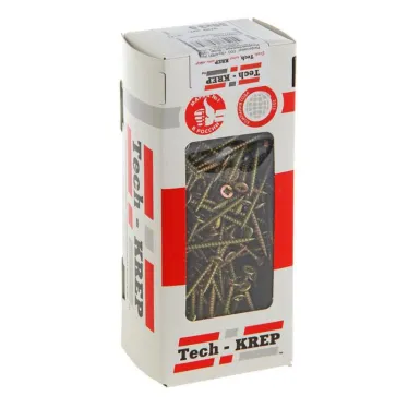 Шуруп универсальный 3,5х50 потайная головка, остроконечный, желтопассивированный (200шт) - коробка