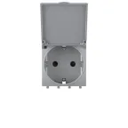 Avanti Розетка с крышкой модульная 2P+E с з/ш Закаленная сталь2 модуля