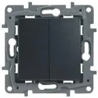 ETIKA Выключатель двухклавишный автоматические клеммы 10 AX 250 В антрацит