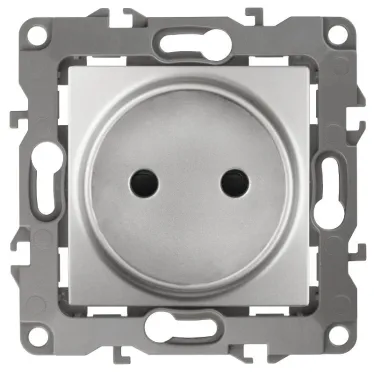 Розетка 2P, 16A-250В, Эра12, алюминий, 12-2105-03