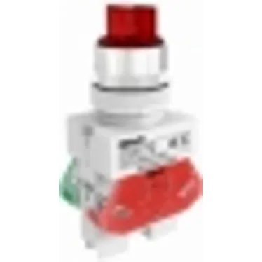 Переключатель ПЕ-22-ANC-2 неоновая лампа 2 положения I-O стандартная ручка красная