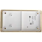 Блок: розетка с заземлением со шторками + выключатель двухклавишный с подсветкой бежевый