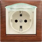 VALENA Розетка с заземлением со шторками с крышкой в рамку слоновая кость