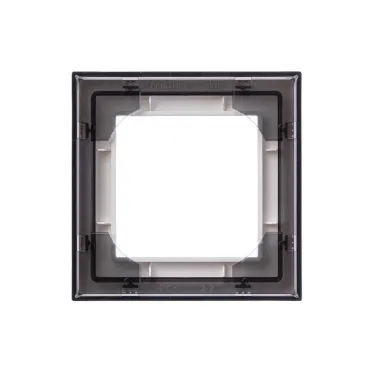 Рамка Levit 1 пост белый / дымчатый чёрный