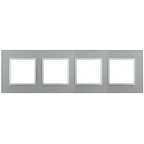 Рамка на 4 поста, стекло, Эра Elegance, алюминий+алюм, 14-5104-03