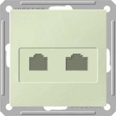 W59 Розетка телефон/компьютер категория 5е в рамку бежевая