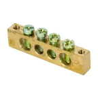 Шина PEN ноль-земля 6х9мм 4 отверстия латунь крепеж по краям PROxima