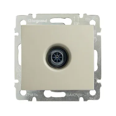 VALENA Розетка телевизионная TV звезда в рамку слоновая кость 1.5дБ