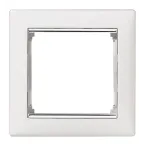 VALENA Рамка 1 пост белая/серебро