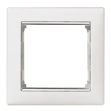 VALENA Рамка 1 пост белая/серебро