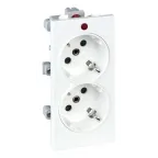 Connect Розетка двойная с заземлением 16А 250В CIMA-модуль 52x108 мм SC белый