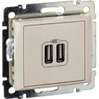 VALENA Розетка двойная USB слоновая кость