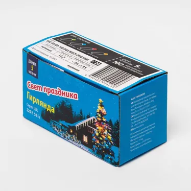 Гирлянда с контроллером 5м 100 миниламп накаливания Разноцветный свет Провод зеленый UDL-S0500-100/DGA MULTI IP20 MINI