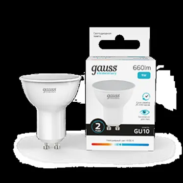 Лампа светодиодная LED 9 Вт 660 лм 4100К софит MR16 нейтральный GU10 AC 220В Elementary Gauss